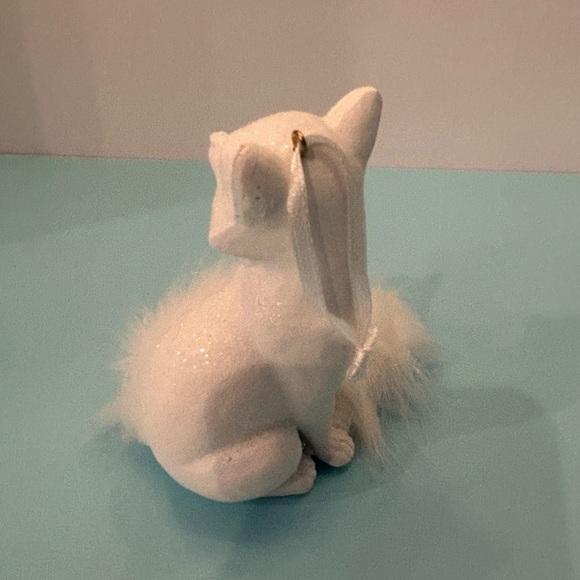 NEW Z Gallerie White Fox Glittery Christmas Figurine (Set of 2) - Picture 3 of 5